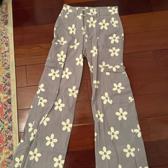 Altard State Floral Light Purple Women's Bootleg Pants Size M - Picture 1 of 3
